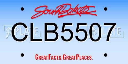 CLB5507 South Dakota License Plate