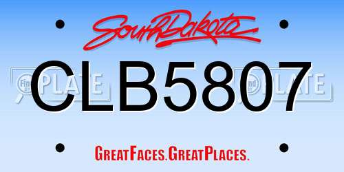 CLB5807 South Dakota License Plate