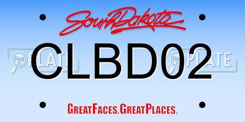 CLBD02 South Dakota License Plate