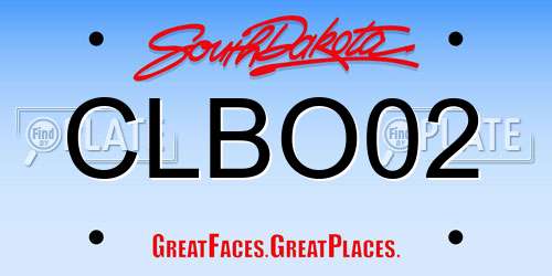 CLBO02 South Dakota License Plate
