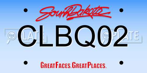 CLBQ02 South Dakota License Plate