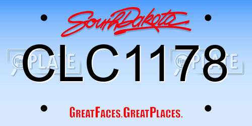 CLC1178 South Dakota License Plate