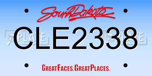 CLE2338 South Dakota License Plate