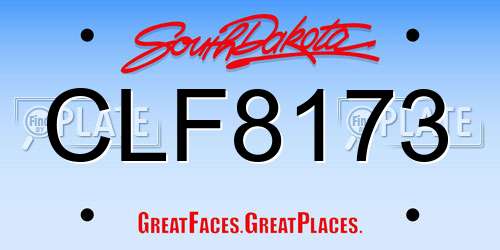 CLF8173 South Dakota License Plate