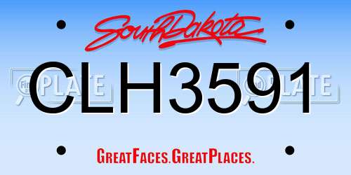 CLH3591 South Dakota License Plate