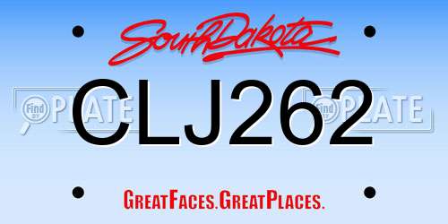 CLJ262 South Dakota License Plate