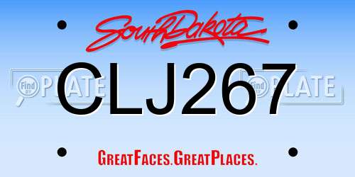 CLJ267 South Dakota License Plate