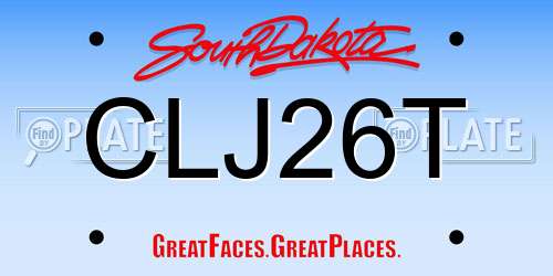 CLJ26T South Dakota License Plate
