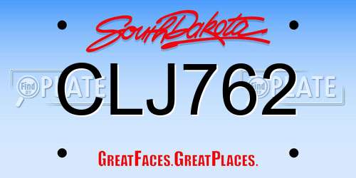 CLJ762 South Dakota License Plate