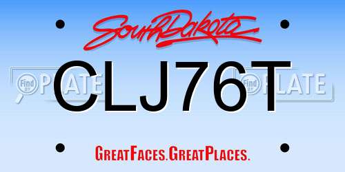 CLJ76T South Dakota License Plate