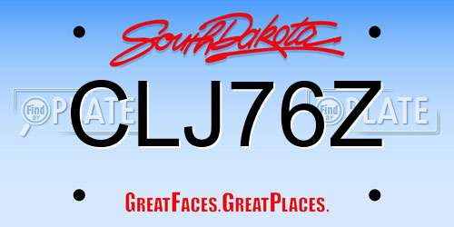 CLJ76Z South Dakota License Plate