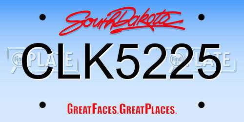 CLK5225 South Dakota License Plate