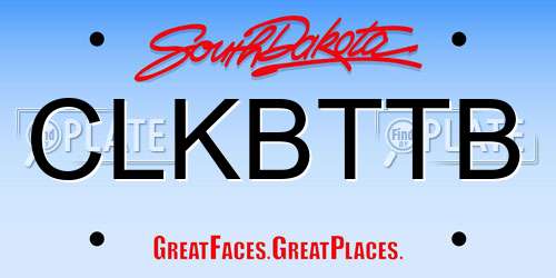 CLKBTTB South Dakota License Plate