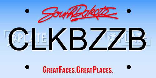 CLKBZZB South Dakota License Plate