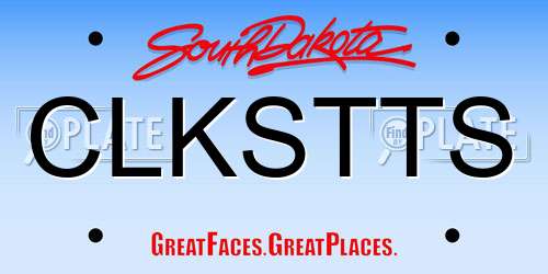 CLKSTTS South Dakota License Plate