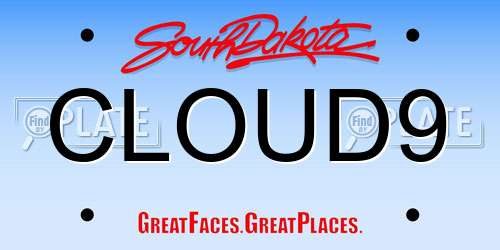 CLOUD9 South Dakota License Plate