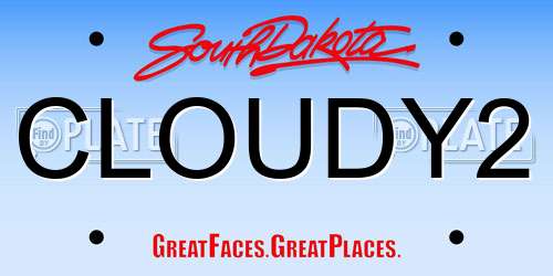 CLOUDY2 South Dakota License Plate