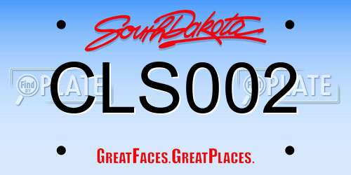 CLS002 South Dakota License Plate