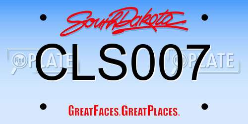 CLS007 South Dakota License Plate
