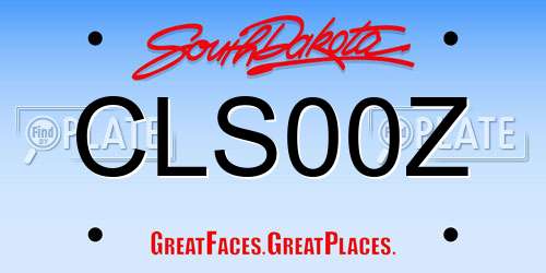 CLS00Z South Dakota License Plate