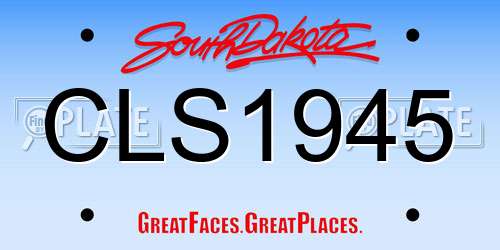 CLS1945 South Dakota License Plate