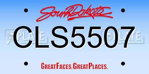 CLS5507 South Dakota License Plate