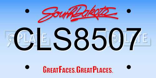 CLS8507 South Dakota License Plate