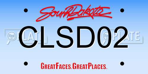 CLSD02 South Dakota License Plate