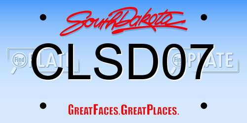 CLSD07 South Dakota License Plate