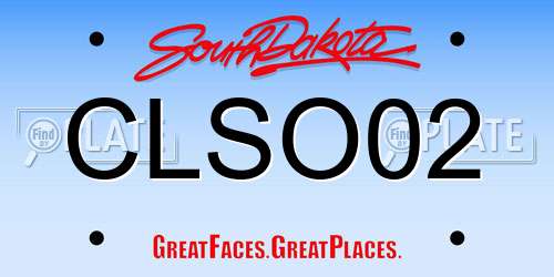 CLSO02 South Dakota License Plate