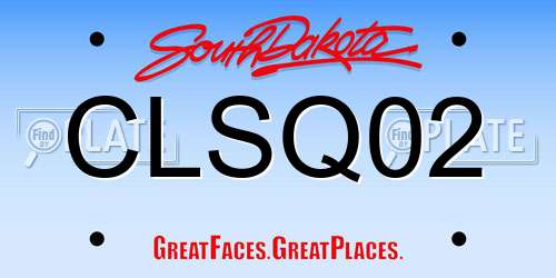 CLSQ02 South Dakota License Plate