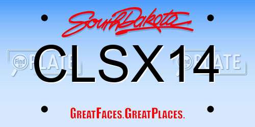 CLSX14 South Dakota License Plate