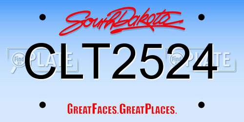 CLT2524 South Dakota License Plate