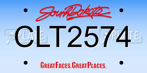 CLT2574 South Dakota License Plate