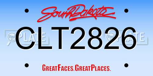 CLT2826 South Dakota License Plate