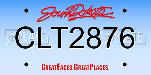 CLT2876 South Dakota License Plate