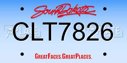 CLT7826 South Dakota License Plate