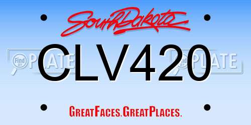CLV420 South Dakota License Plate