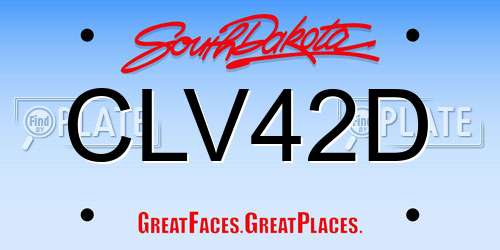 CLV42D South Dakota License Plate
