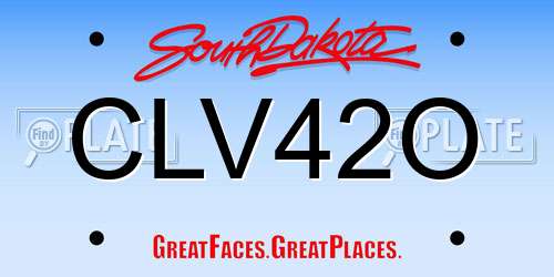 CLV42O South Dakota License Plate