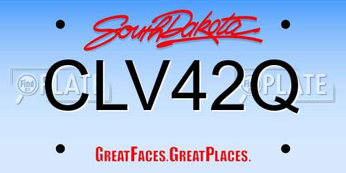 CLV42Q South Dakota License Plate