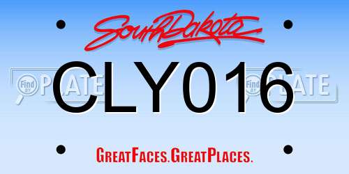 CLY016 South Dakota License Plate