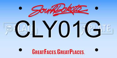 CLY01G South Dakota License Plate