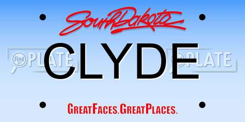 CLYDE South Dakota License Plate