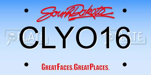 CLYO16 South Dakota License Plate