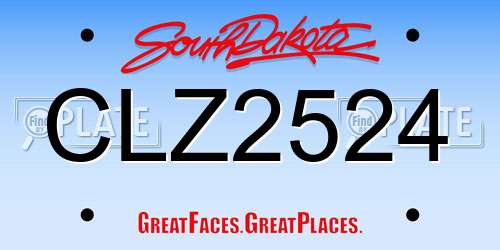 CLZ2524 South Dakota License Plate