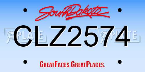 CLZ2574 South Dakota License Plate