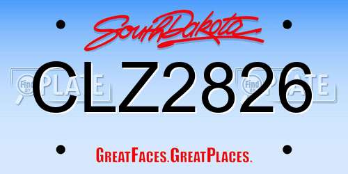 CLZ2826 South Dakota License Plate