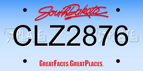 CLZ2876 South Dakota License Plate
