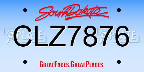 CLZ7876 South Dakota License Plate